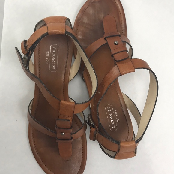 COACH Vivian Gladiator Sandal Tan Leather Size 7B - Picture 7 of 7